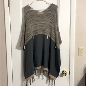 Bohemian Poncho w/Fringe Tassels